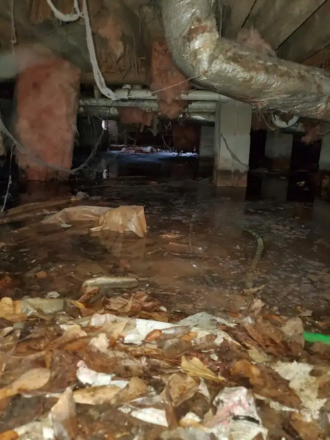 Crawl space flood assessment for Commercial Water Damage Restoration in Delano